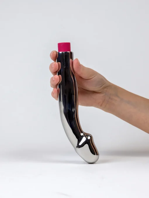Vibrating Stainless-Steel Dildo for Women